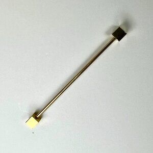 Vintage Gold Tone Threaded Collar Bar Cube End Tie Holder Classic Barbel Stay